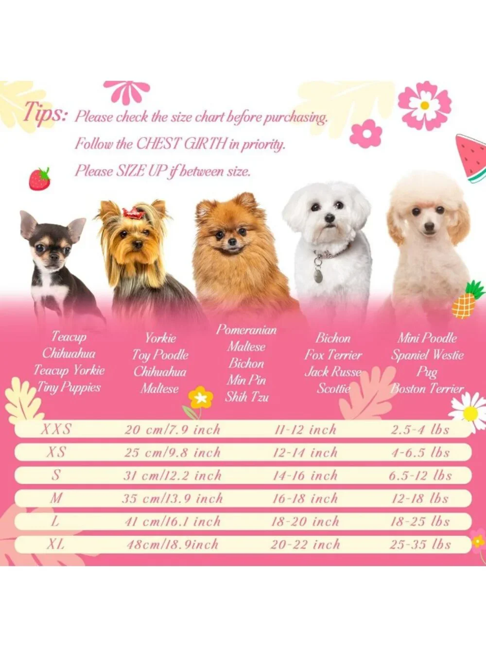 5 Pack Floral Summer Dog Dresses with Bowknot | Cute Outfits for Small Dogs